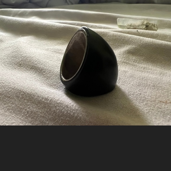 Dark wood & Sterling silver unique ring size 5.5 wooden - Picture 5 of 6